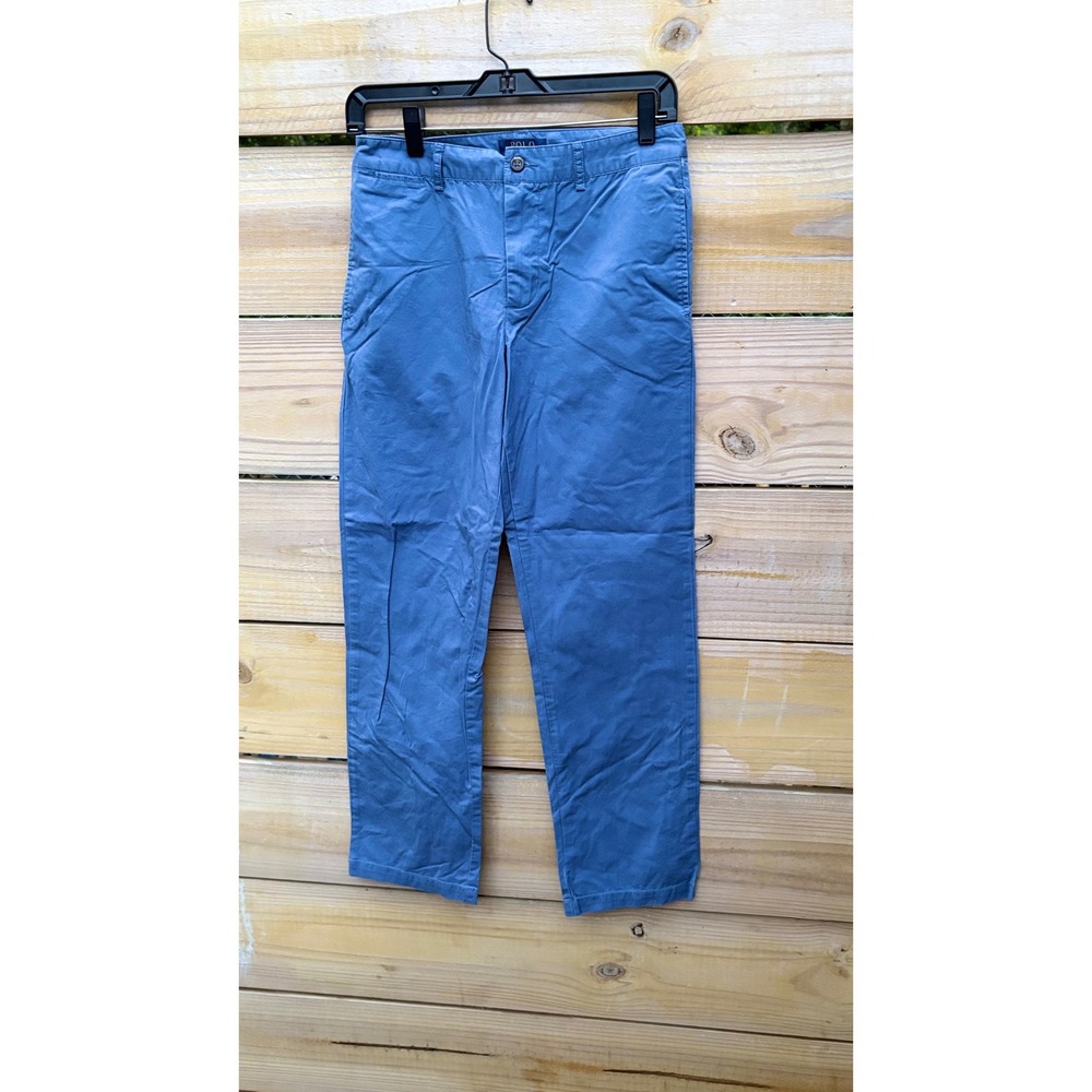 Polo Ralph Lauren Boys Blue Chino Pants Size 16 Straight Leg Cotton Trousers